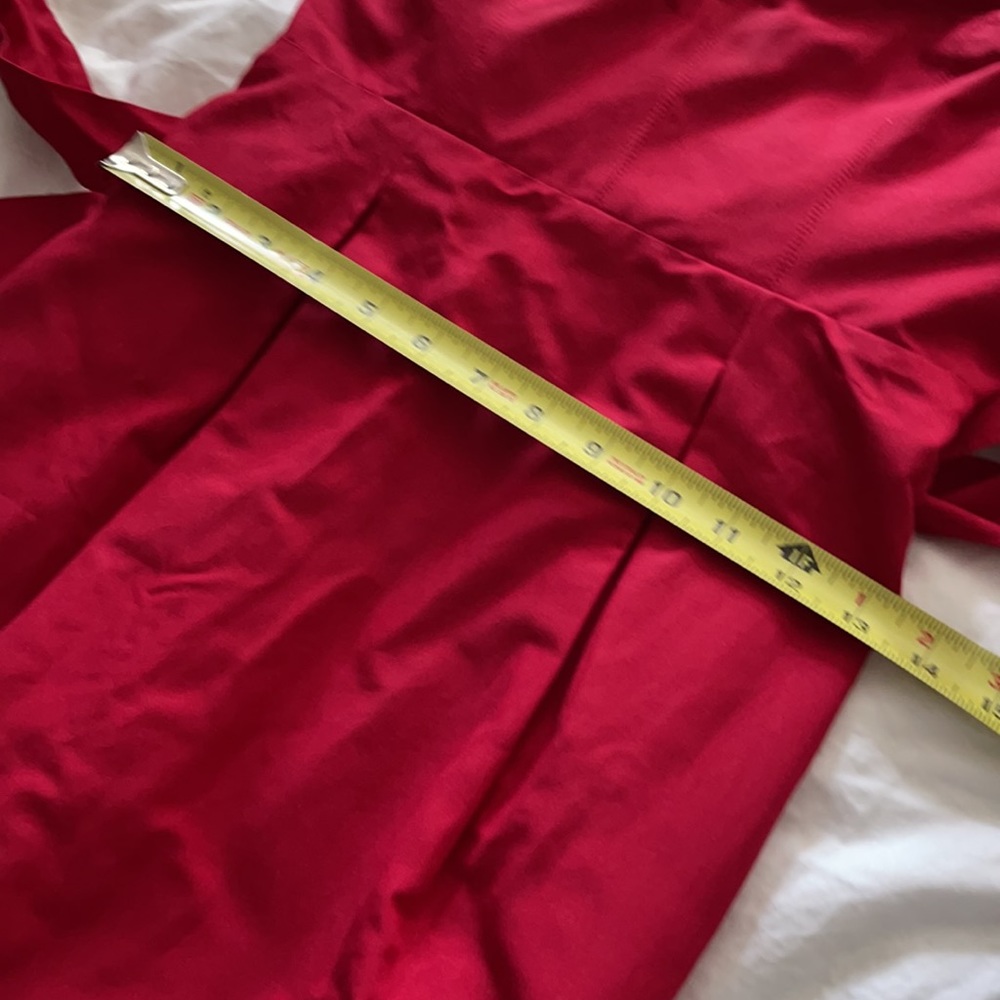 Jcrew RED (not green) Tie-waist strapless dress - Picture 15 of 15